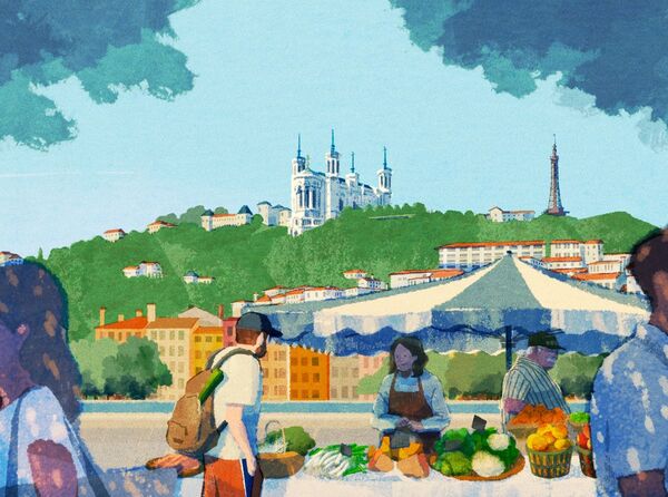Scène de marché lyonnais
